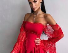 Сукня з корсетом декорована мереживом  Сукня з корсетом декорована мереживом  | PUSHKA SHOP