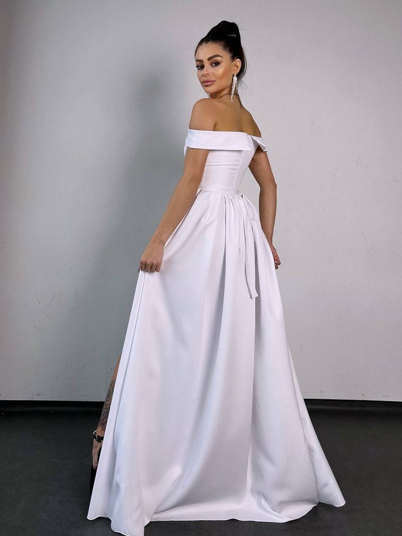 Сукня максі з відкритими плечима  | PUSHKA SHOP