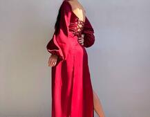 Атласний комплект: корсет + спідниця максі з драпіруванням Атласний комплект: корсет + спідниця максі з драпіруванням | PUSHKA SHOP