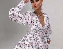 Сукня міні з пишною спідницею та драпіруванням на талії Сукня міні з пишною спідницею та драпіруванням на талії | PUSHKA SHOP