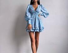 Сукня міні з пишною спідницею та драпіруванням на талії Сукня міні з пишною спідницею та драпіруванням на талії | PUSHKA SHOP