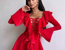 Сукня з з воланами на ґудзиках  Сукня з з воланами на ґудзиках  | PUSHKA SHOP