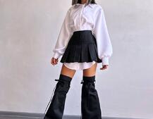 Комплект: спідниця з гетрами + сукня-сорочка  | PUSHKA SHOP