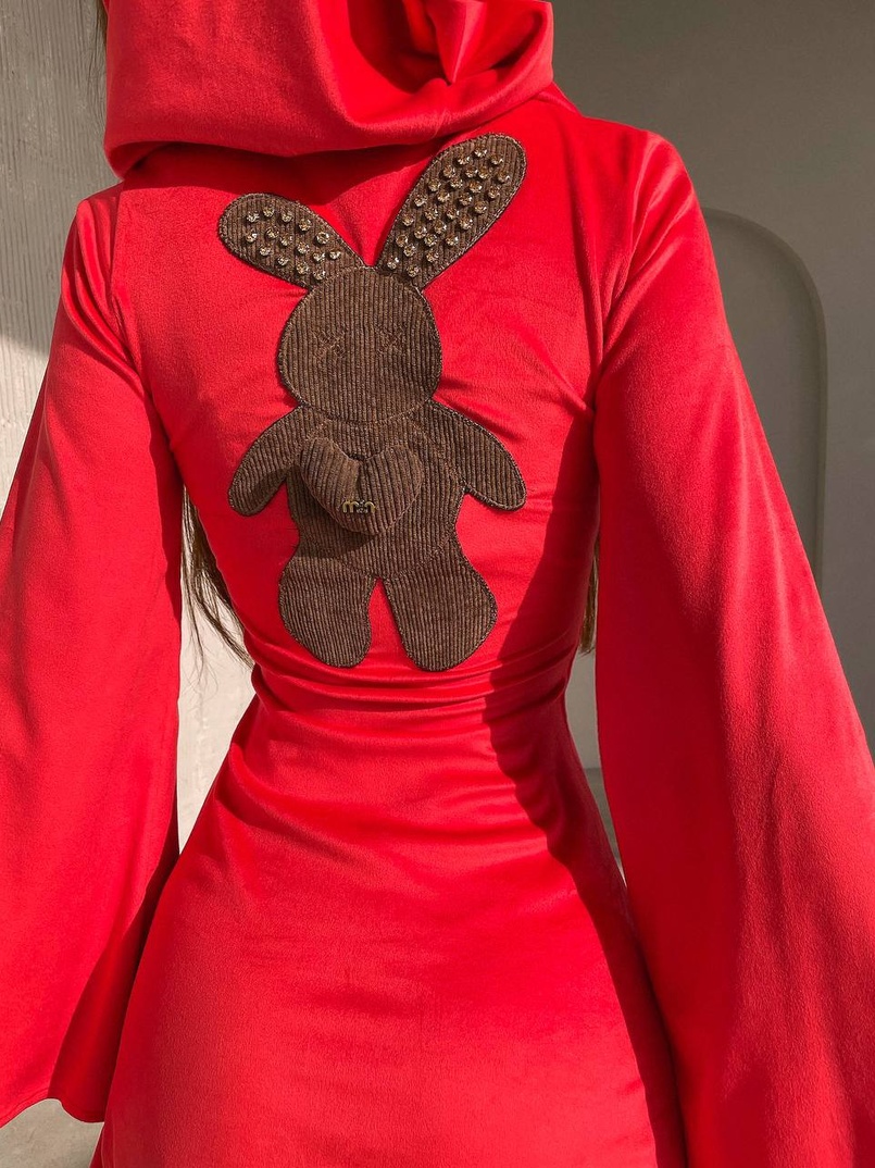 Оксамитова сукня міні з розкльошоними рукавами    Оксамитова сукня міні з розкльошоними рукавами    | PUSHKA SHOP