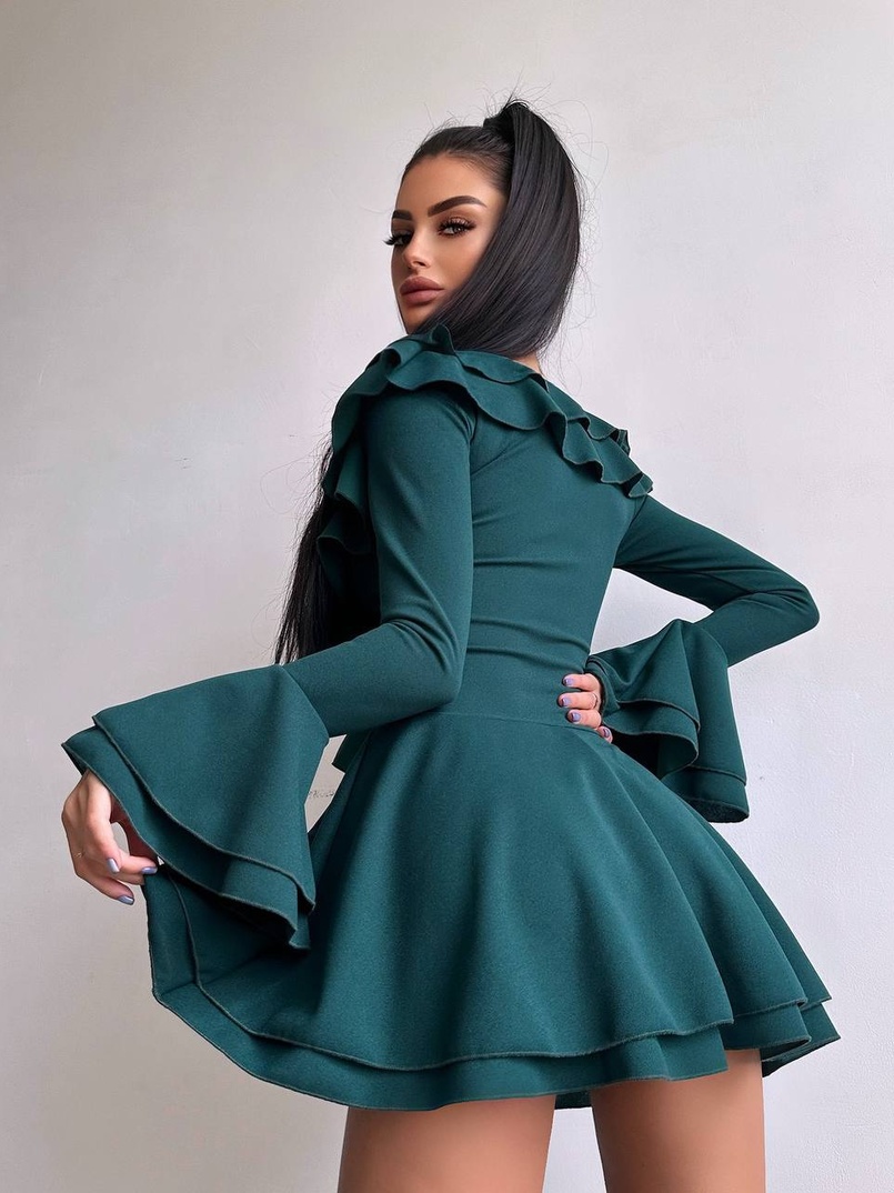 Сукня з з воланами на ґудзиках  Сукня з з воланами на ґудзиках  | PUSHKA SHOP