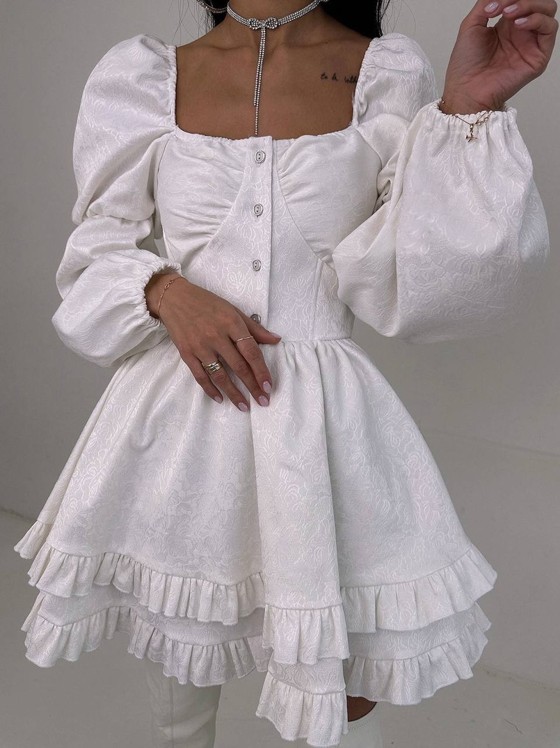 Корсетна сукня  з пишною подвійною спідницею та рюшами  | PUSHKA SHOP