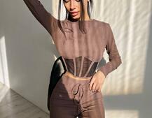 Трикотажний комплект: корсетний топ + легінси Трикотажний комплект: корсетний топ + легінси | PUSHKA SHOP