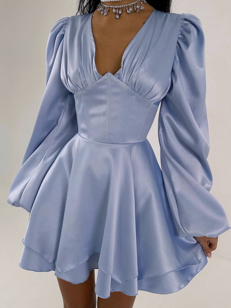 Атласна корсетна сукня  з пишною подвійною спідницею  Атласна корсетна сукня  з пишною подвійною спідницею  | PUSHKA SHOP