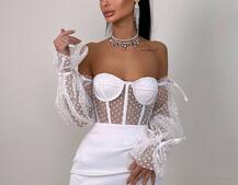 Улюблений комплект в новому виконанні: корсет бюстьє з об’ємними рукавами + спідниця міні | PUSHKA SHOP