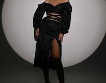 Сяючий комплект: топ  + спідниця  Сяючий комплект: топ  + спідниця  | PUSHKA SHOP