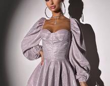 Сяюча корсетна сукня бюстьє з подвійною спідницею  | PUSHKA SHOP