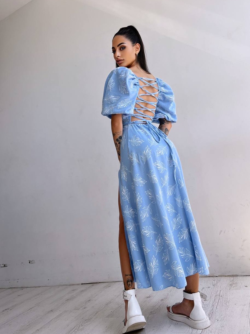 Улюблена сукня міді зі шнурівкою на спинці в нових кольорах | PUSHKA SHOP