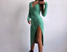 Трикотажна сукня із запахом | PUSHKA SHOP