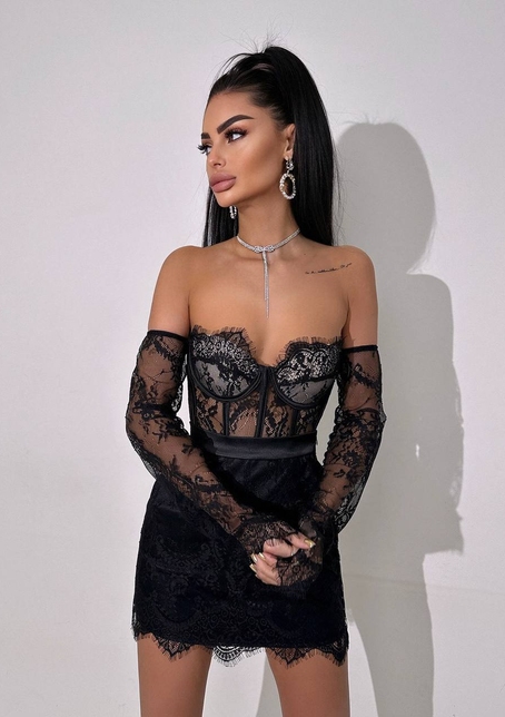 Мереживний комплект: корсет + спідниця   | PUSHKA SHOP