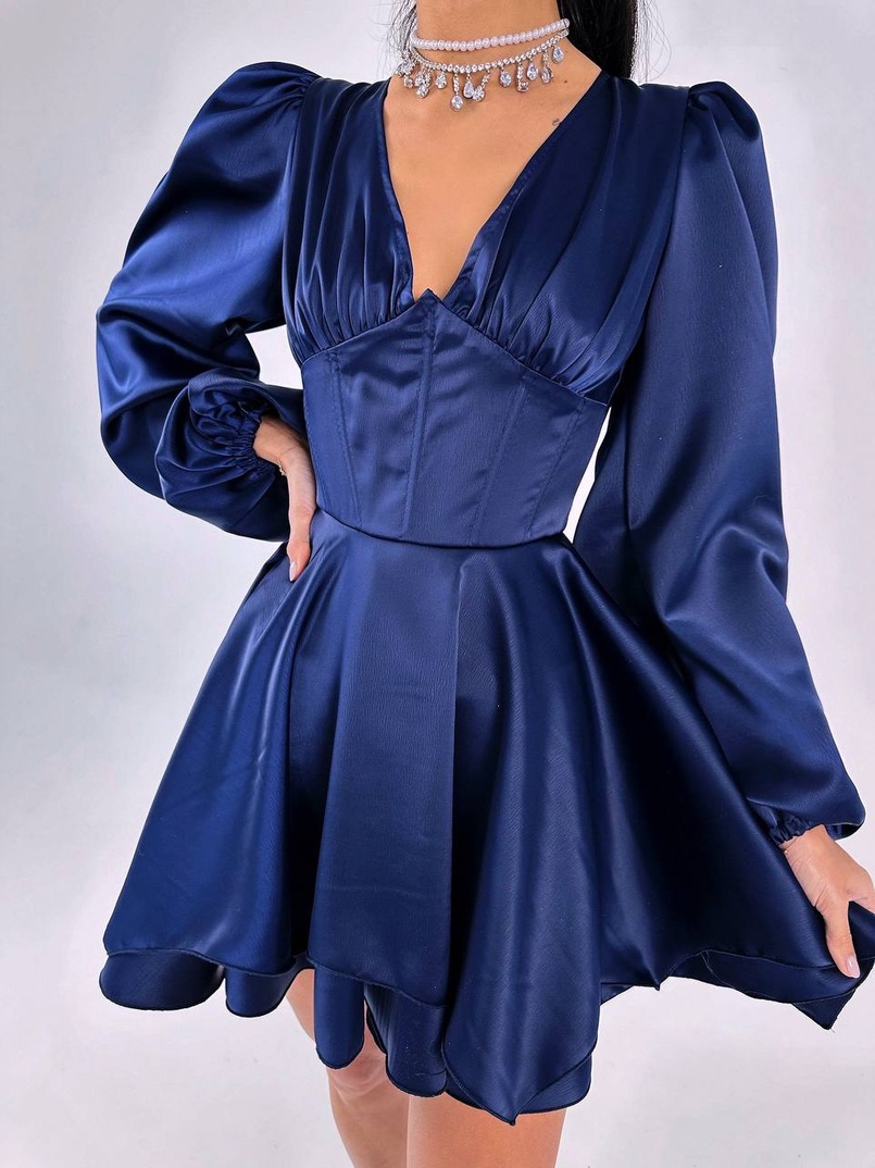 Атласна корсетна сукня  з пишною подвійною спідницею  Атласна корсетна сукня  з пишною подвійною спідницею  | PUSHKA SHOP