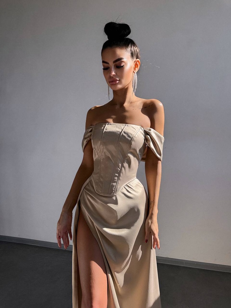 Комплект: корсет + спідниця максі з драпіруванням   Комплект: корсет + спідниця максі з драпіруванням   | PUSHKA SHOP