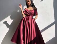 Романтична сукня міді з відкритими плечима та пишною спідницею | PUSHKA SHOP