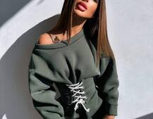 Тепле затишне худі over-size на флісі + корсет на шнурівці Можна носити з корсетом та без Тепле затишне худі over-size на флісі + корсет на шнурівці Можна носити з корсетом та без | PUSHKA SHOP