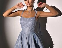 Блискуча корсетна сукня з пишною подвійною спідницею Блискуча корсетна сукня з пишною подвійною спідницею | PUSHKA SHOP