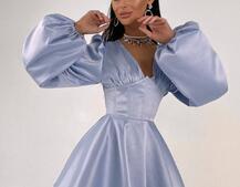 Атласна корсетна сукня  з пишною подвійною спідницею  Атласна корсетна сукня  з пишною подвійною спідницею  | PUSHKA SHOP