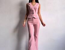 Костюм: піджак на підкладці, штани кльош+ жилет  Костюм: піджак на підкладці, штани кльош+ жилет  | PUSHKA SHOP