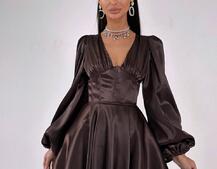 Атласна корсетна сукня  з пишною подвійною спідницею  Атласна корсетна сукня  з пишною подвійною спідницею  | PUSHKA SHOP