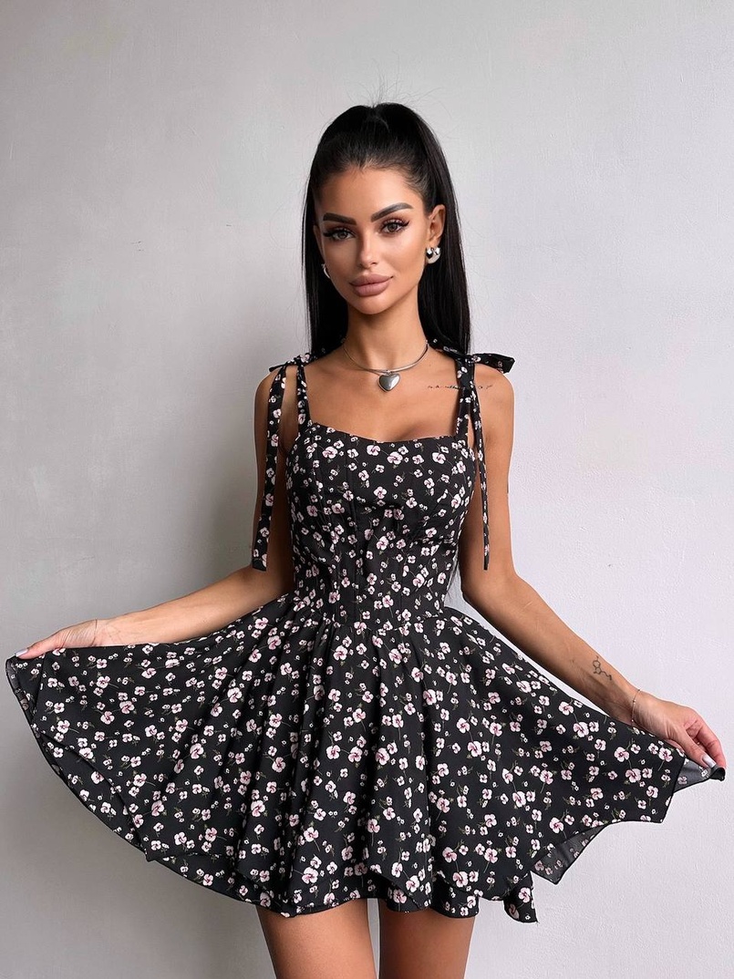 Корсетна сукня з подвійною спідницею  | PUSHKA SHOP