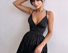 Шовкова сукня з пишною спідницею та шнурівкою на спинці | PUSHKA SHOP