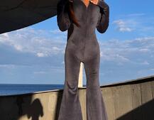 Велюровий комбінезон кльош Велюровий комбінезон кльош | PUSHKA SHOP