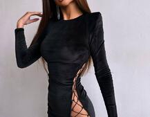 Оксамитова сукня  зі шнурівкою та підплічниками  Оксамитова сукня  зі шнурівкою та підплічниками  | PUSHKA SHOP