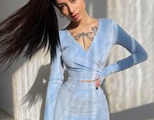 Оксамитовий комплект, декорований бахромою зі страз Оксамитовий комплект, декорований бахромою зі страз | PUSHKA SHOP