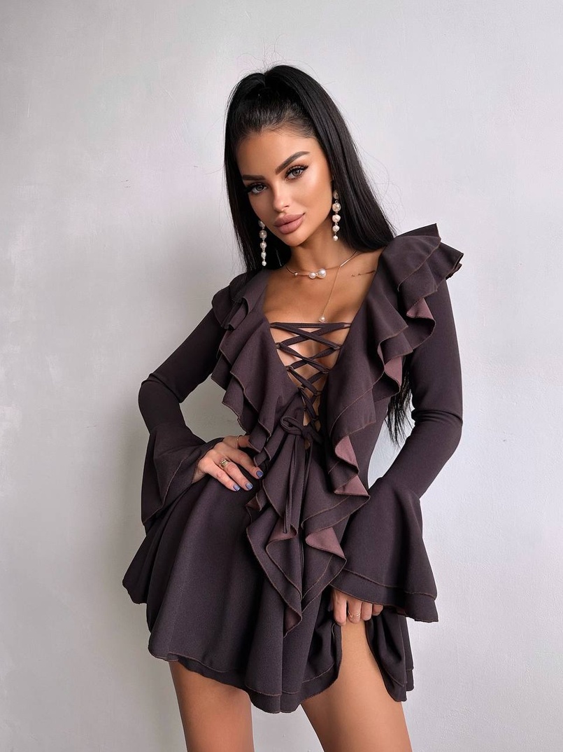 Сукня з з воланами на ґудзиках  Сукня з з воланами на ґудзиках  | PUSHKA SHOP