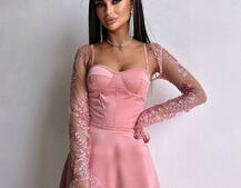 Атласна корсетна сукня-бюстьє + мереживне болеро Атласна корсетна сукня-бюстьє + мереживне болеро | PUSHKA SHOP