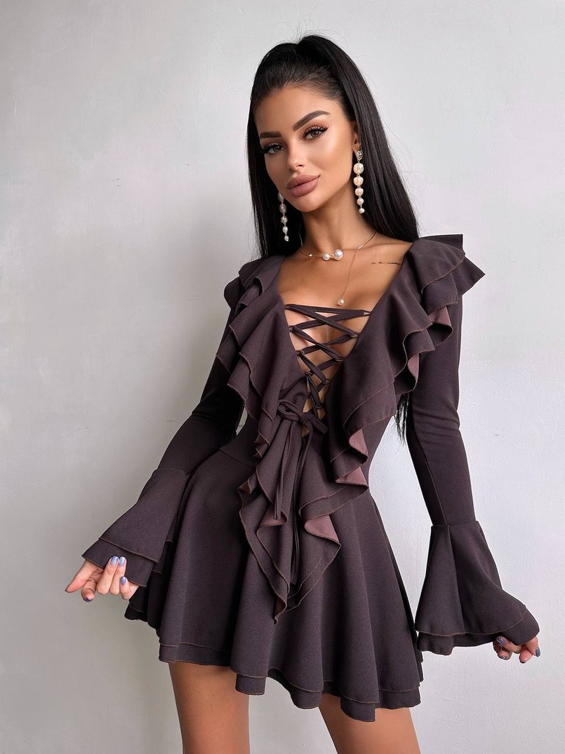 Сукня з з воланами на ґудзиках  Сукня з з воланами на ґудзиках  | PUSHKA SHOP