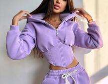 Комплект на флісі : худі з елементами корсету + штани  Комплект на флісі : худі з елементами корсету + штани  | PUSHKA SHOP