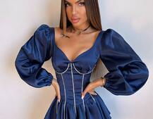 Комплект: сукня з подвійною спідницею + корсет, декорований стразами    Комплект: сукня з подвійною спідницею + корсет, декорований стразами    | PUSHKA SHOP