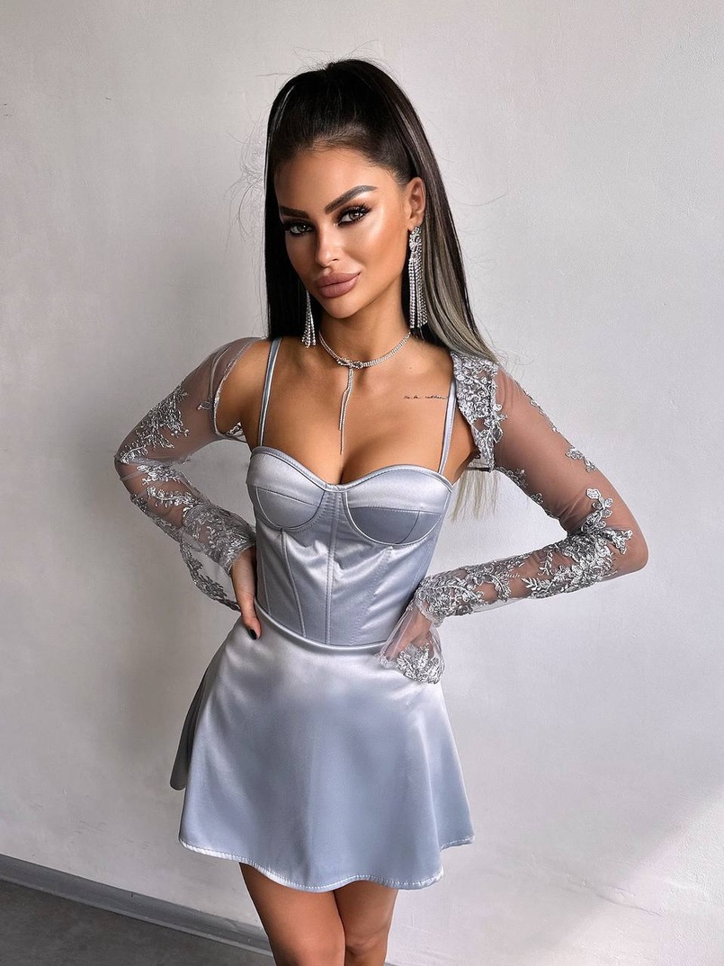 Атласна корсетна сукня-бюстьє + мереживне болеро | PUSHKA SHOP
