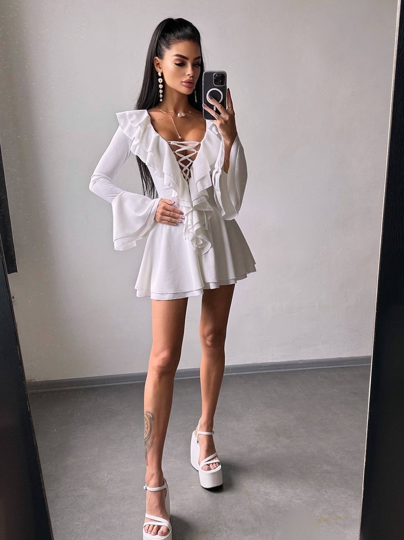 Сукня з з воланами на ґудзиках  Сукня з з воланами на ґудзиках  | PUSHKA SHOP