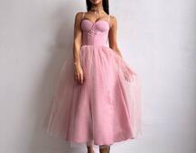 Сукня міді із чашечками з пишною спідницею | PUSHKA SHOP