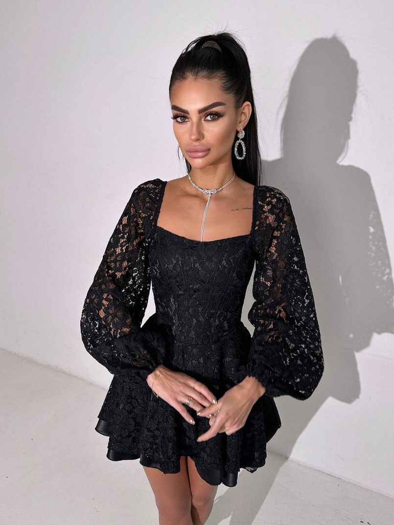 Мереживна сукня з корсетним верхом та пишною подвійною спідницею  Мереживна сукня з корсетним верхом та пишною подвійною спідницею  | PUSHKA SHOP