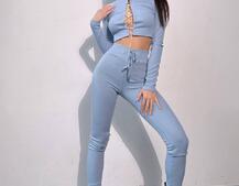 Костюм:  легінси та топ з шнурівкою зі страз Костюм:  легінси та топ з шнурівкою зі страз | PUSHKA SHOP