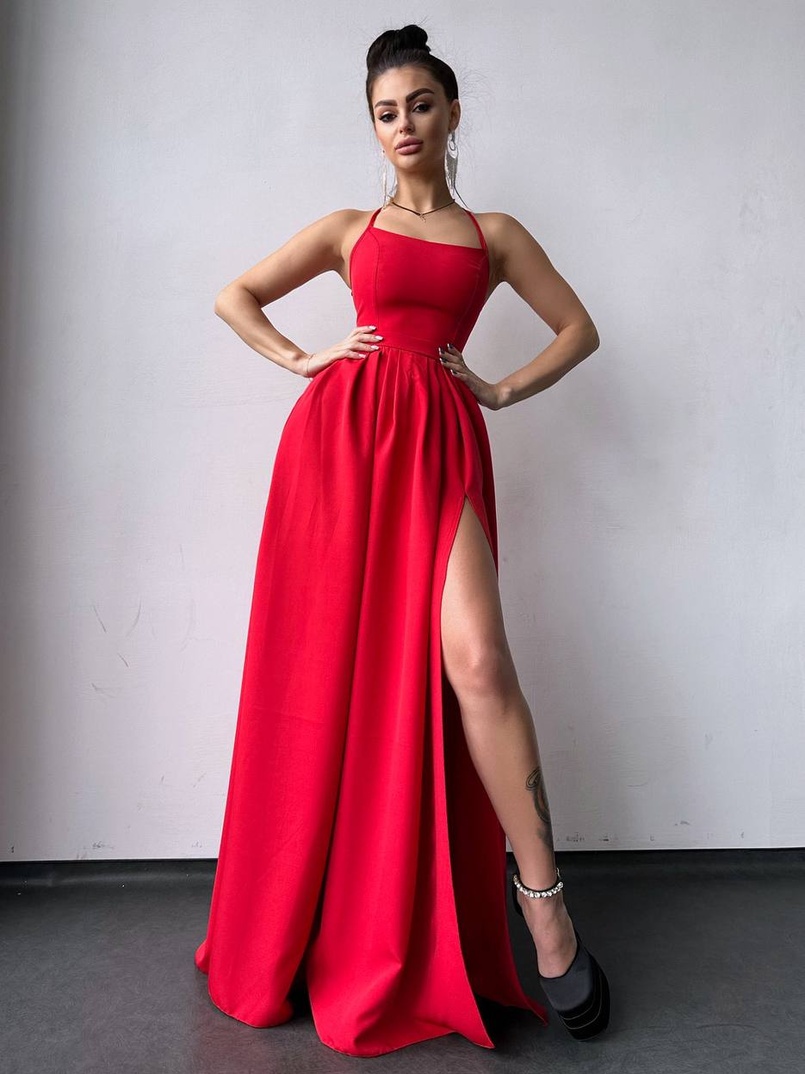 Сукня максі  зі шнурівкою на спинці Сукня максі  зі шнурівкою на спинці | PUSHKA SHOP