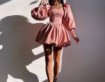 Сукня з обʼємними рукавами та спідницею балоном  Сукня з обʼємними рукавами та спідницею балоном  | PUSHKA SHOP