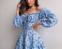 Сукня з квітковим принтом з воланами на ґудзиках  Сукня з квітковим принтом з воланами на ґудзиках  | PUSHKA SHOP