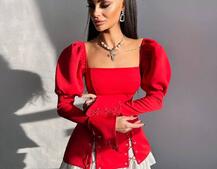 Сукня з об'ємними рукавами + спідниця з воланами | PUSHKA SHOP