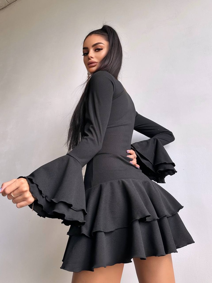 Сукня з з воланами на ґудзиках  Сукня з з воланами на ґудзиках  | PUSHKA SHOP