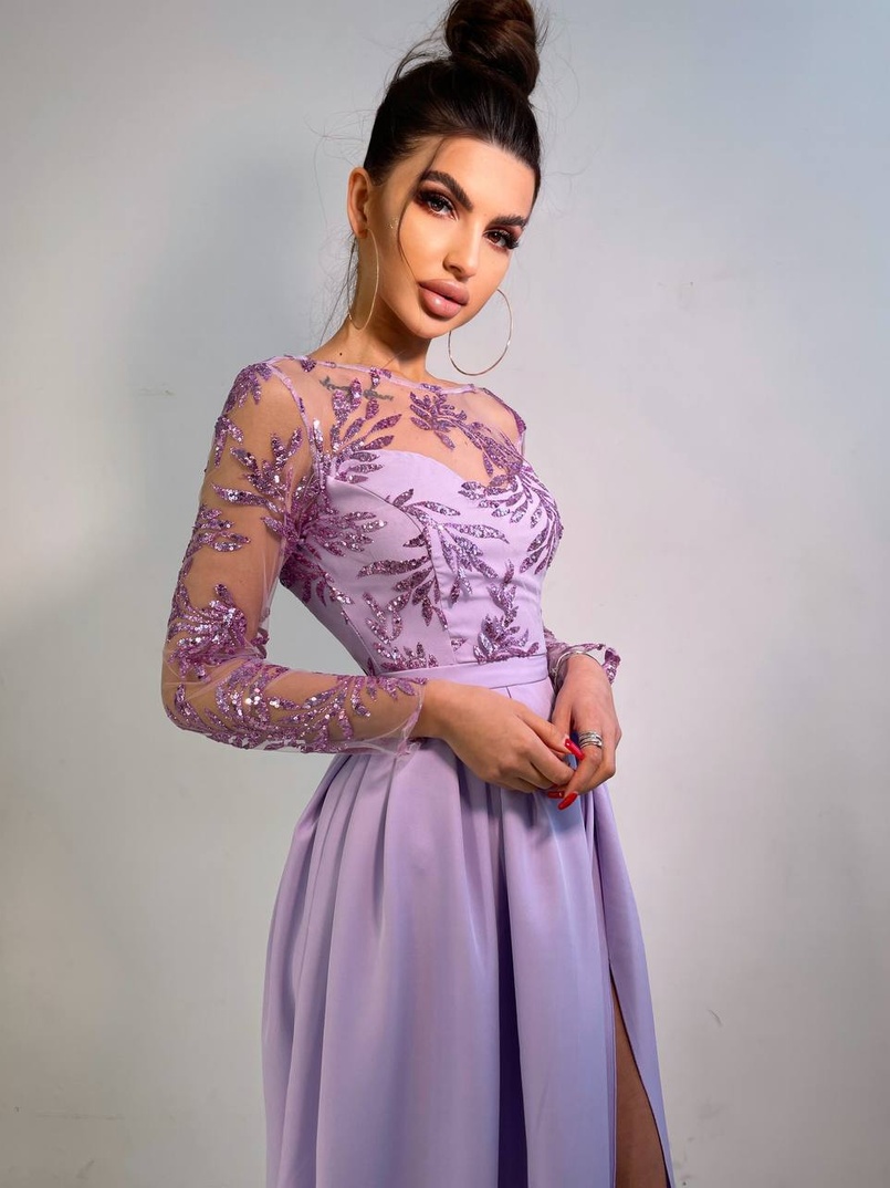 Сукня максі з паєтками та розрізом на спідниці Сукня максі з паєтками та розрізом на спідниці | PUSHKA SHOP