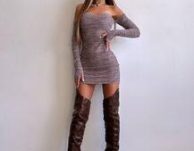 Трикотажна сукня міні з чашечками  | PUSHKA SHOP