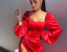 Атласний комплект: корсет + спідниця максі з драпіруванням Атласний комплект: корсет + спідниця максі з драпіруванням | PUSHKA SHOP