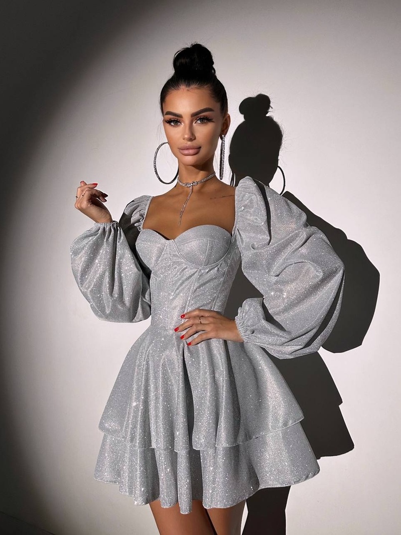 Сяюча корсетна сукня бюстьє з подвійною спідницею  | PUSHKA SHOP